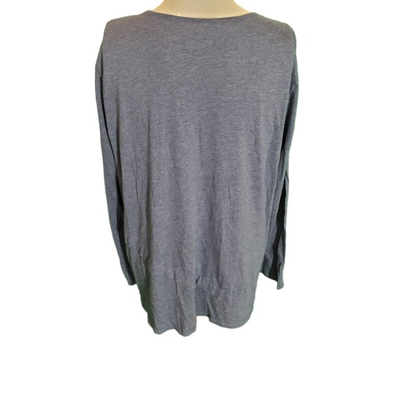 Pure Jill J. Jill Layered Asymmetric Tee Long Sleeve Heathered Blue sz XL - Picture 5 of 7